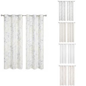 Coppia tende fantasie floreali moderne 280 x 290 cm con anelli