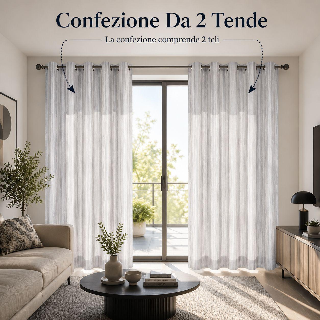 coppia tende a righe 280 x 290 cm con anelli - foto 4 coppia tende a righe 280 x 290 cm con anelli - foto 4