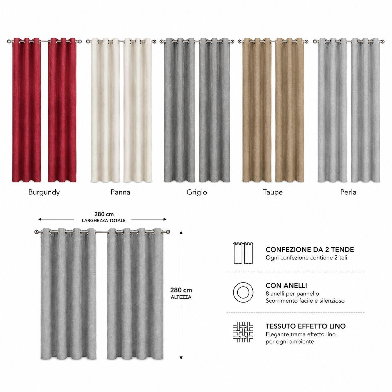 coppia tende porto 280 x 280 cm con anelli - foto 3 coppia tende porto 280 x 280 cm con anelli - foto 3