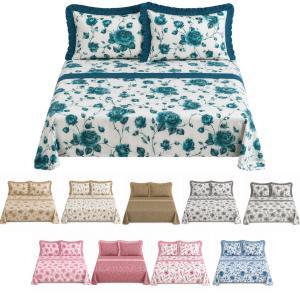 Completo letto matrimoniale 3 pezzi con federe a balze