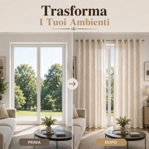 Coppia tende con trama pitonata jacquard 280x290 cm con anelli