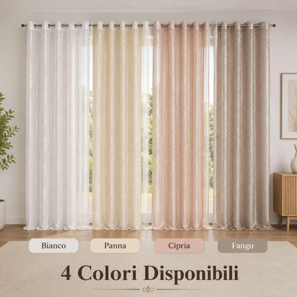 coppia tende con trama pitonata jacquard 280x290 cm con anelli - foto 4 coppia tende con trama pitonata jacquard 280x290 cm con anelli - foto 4