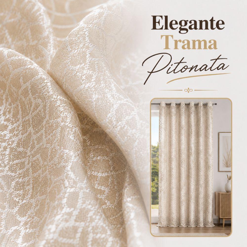 coppia tende con trama pitonata jacquard 280x290 cm con anelli - foto 5 coppia tende con trama pitonata jacquard 280x290 cm con anelli - foto 5