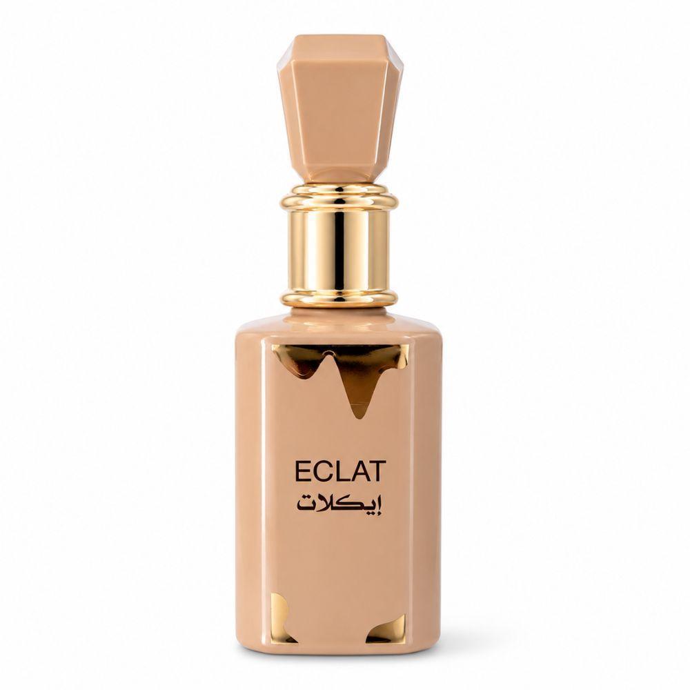 Flacone Eau de Parfum Eclat 100 ml beige sabbia, tappo e collare color oro