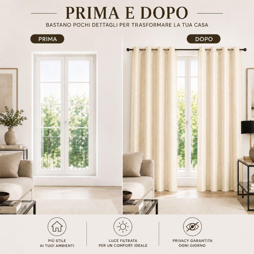 coppia tende 140x290 cm con 8 anelli, eleganti e pronte da appendere - foto 3 coppia tende 140x290 cm con 8 anelli, eleganti e pronte da appendere - foto 3