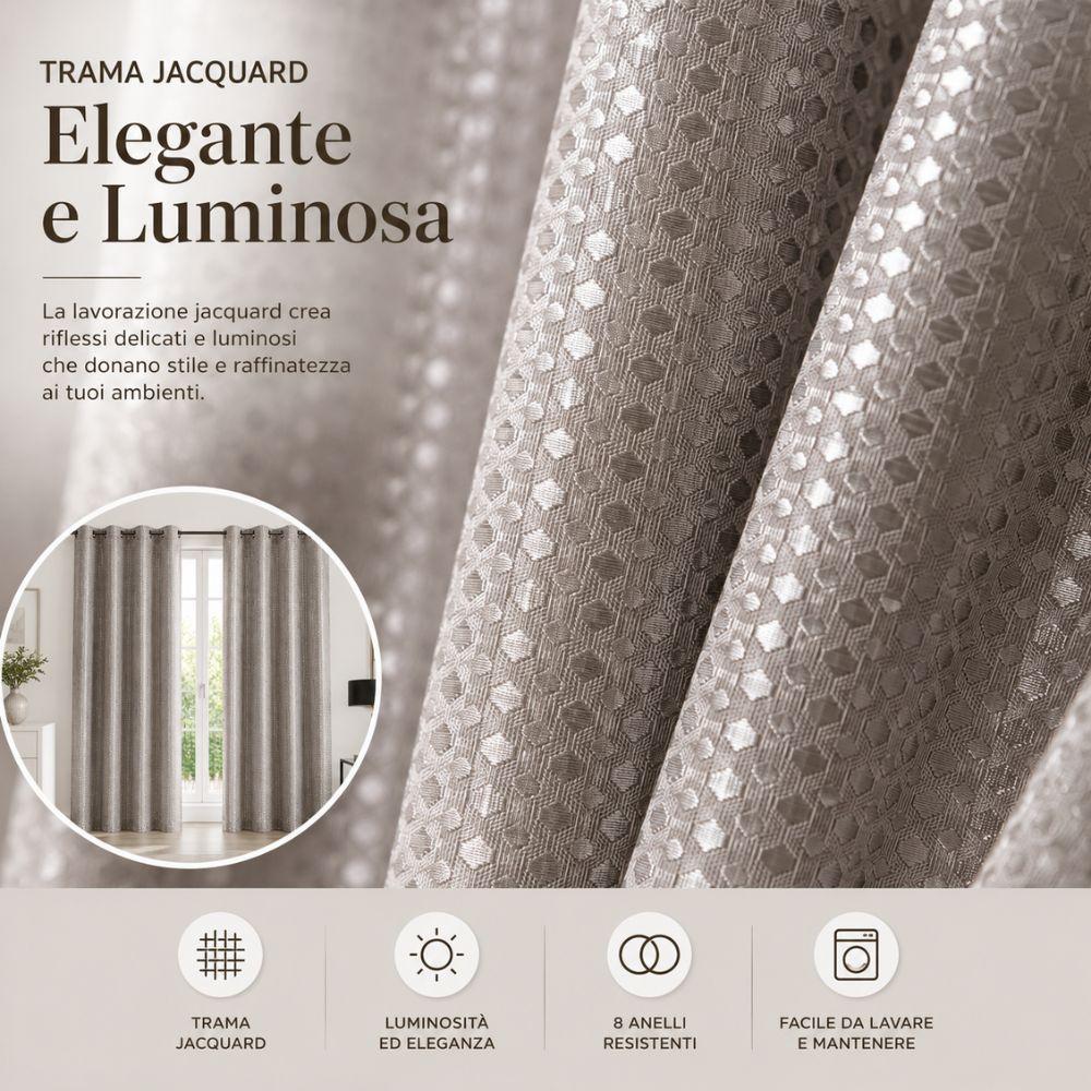 coppia tende 140x290 cm con 8 anelli, eleganti e pronte da appendere - foto 4 coppia tende 140x290 cm con 8 anelli, eleganti e pronte da appendere - foto 4