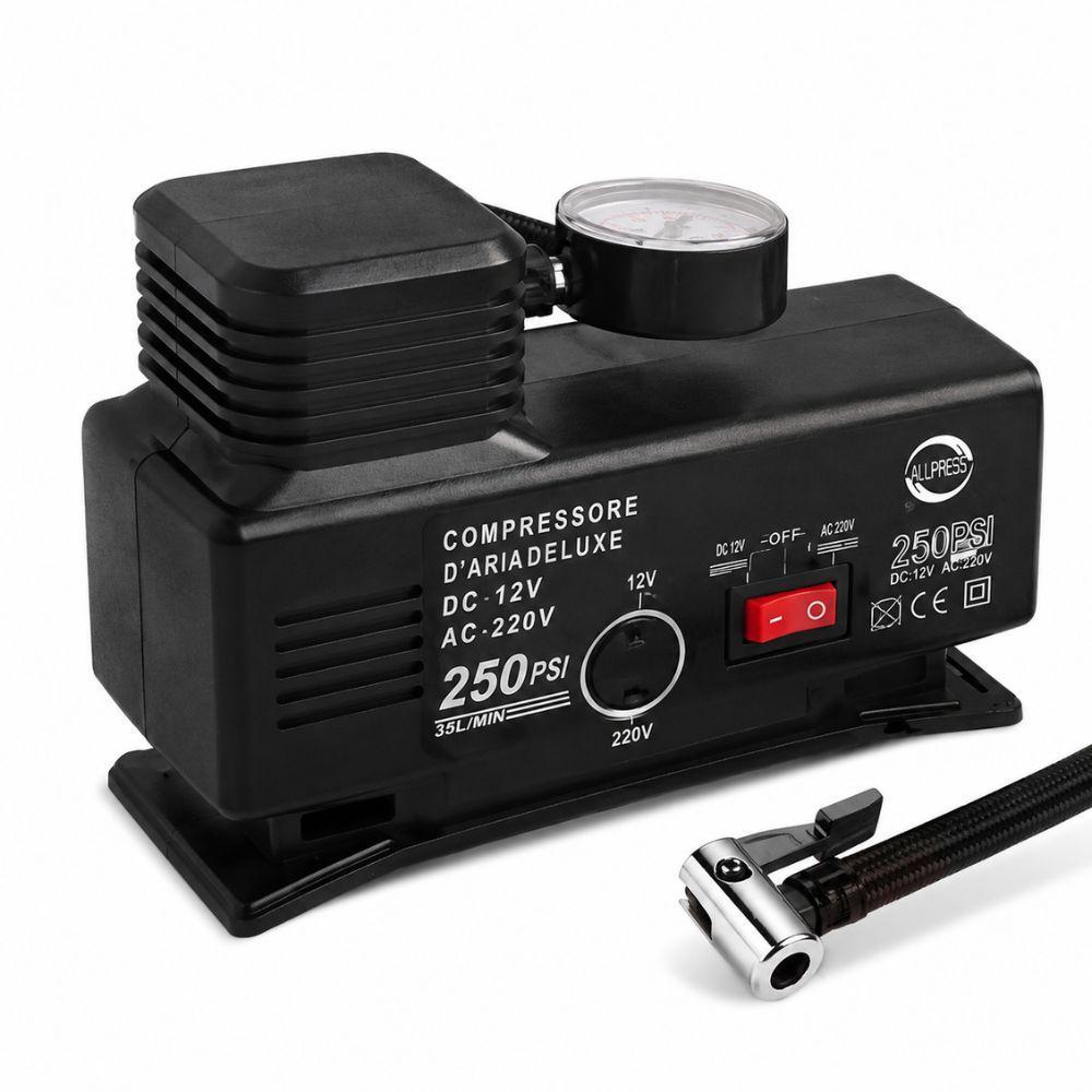 compressore d'aria portatile a doppio cilindro con manometro analogico - foto 1 compressore d'aria portatile a doppio cilindro con manometro analogico - foto 1
