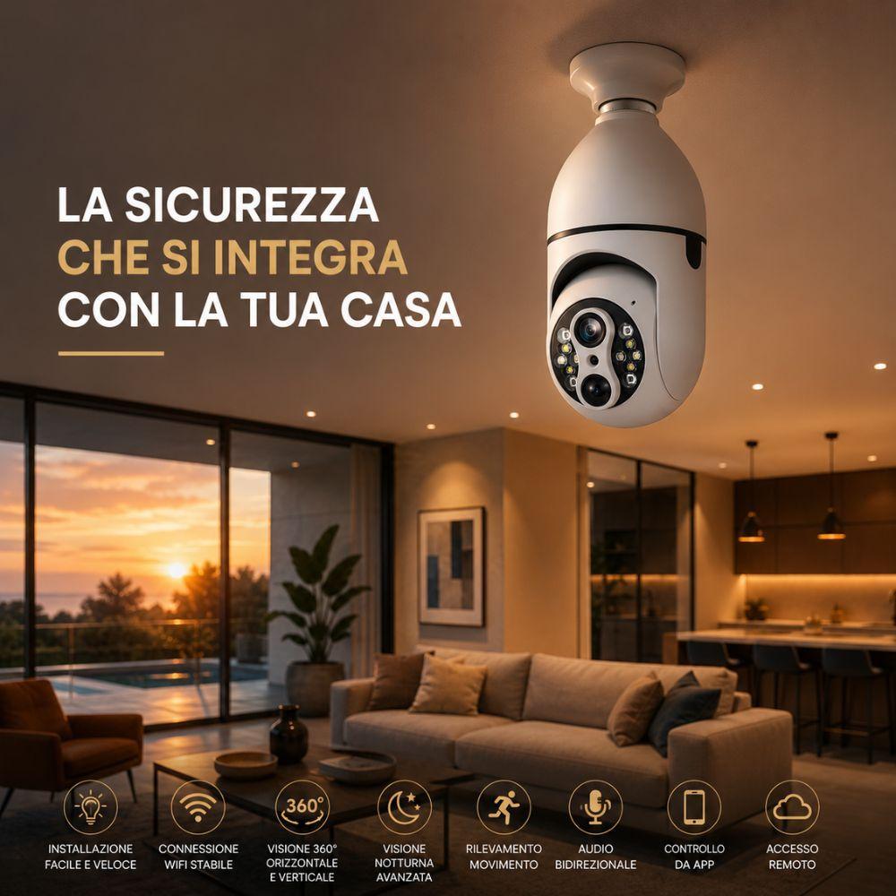 Telecamera montata in ambiente abitativo con sovraimpressione 