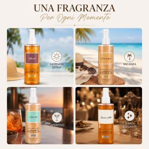 Acqua profumata illuminante effetto glow 250 ml, fragranze gold e silver