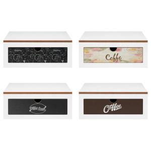 Porta cialde in legno con cassetto estraibile 3 scomparti organizer salvaspazio per angolo caffè