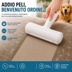 Spazzola togli peli riutilizzabile per divani, vestiti e tappeti