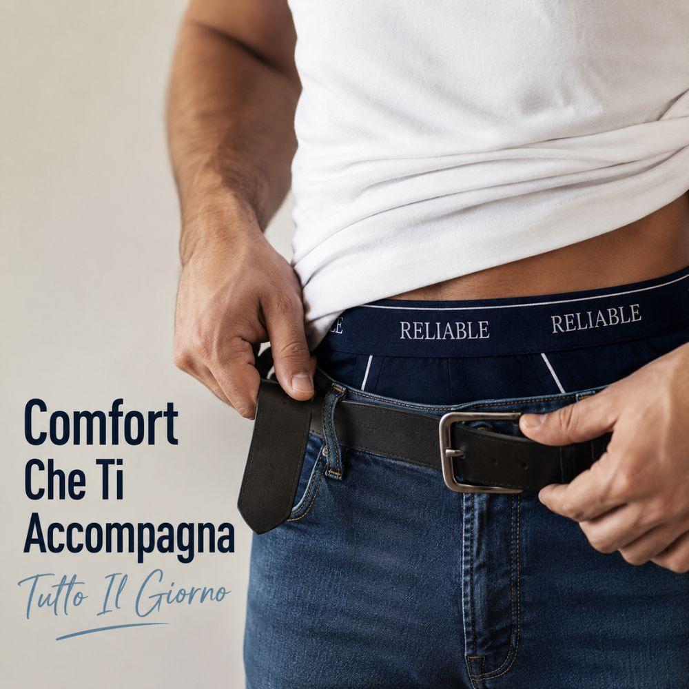 set boxer uomo multipack 6 pz comfort quotidiano - foto 4 Uomo che indossa boxer RELIABLE - Comfort per l'utilizzo quotidiano