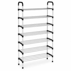 Scarpiera salvaspazio 7 ripiani in metallo 56x24x132 cm