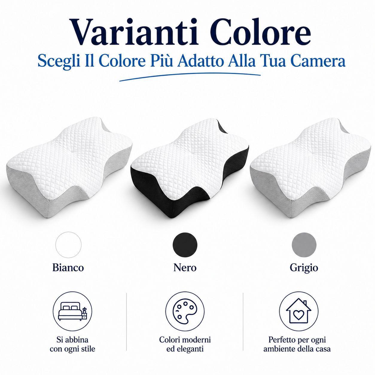  cuscino ergonomico memory foam 60x40 cm per cervicale - foto 5