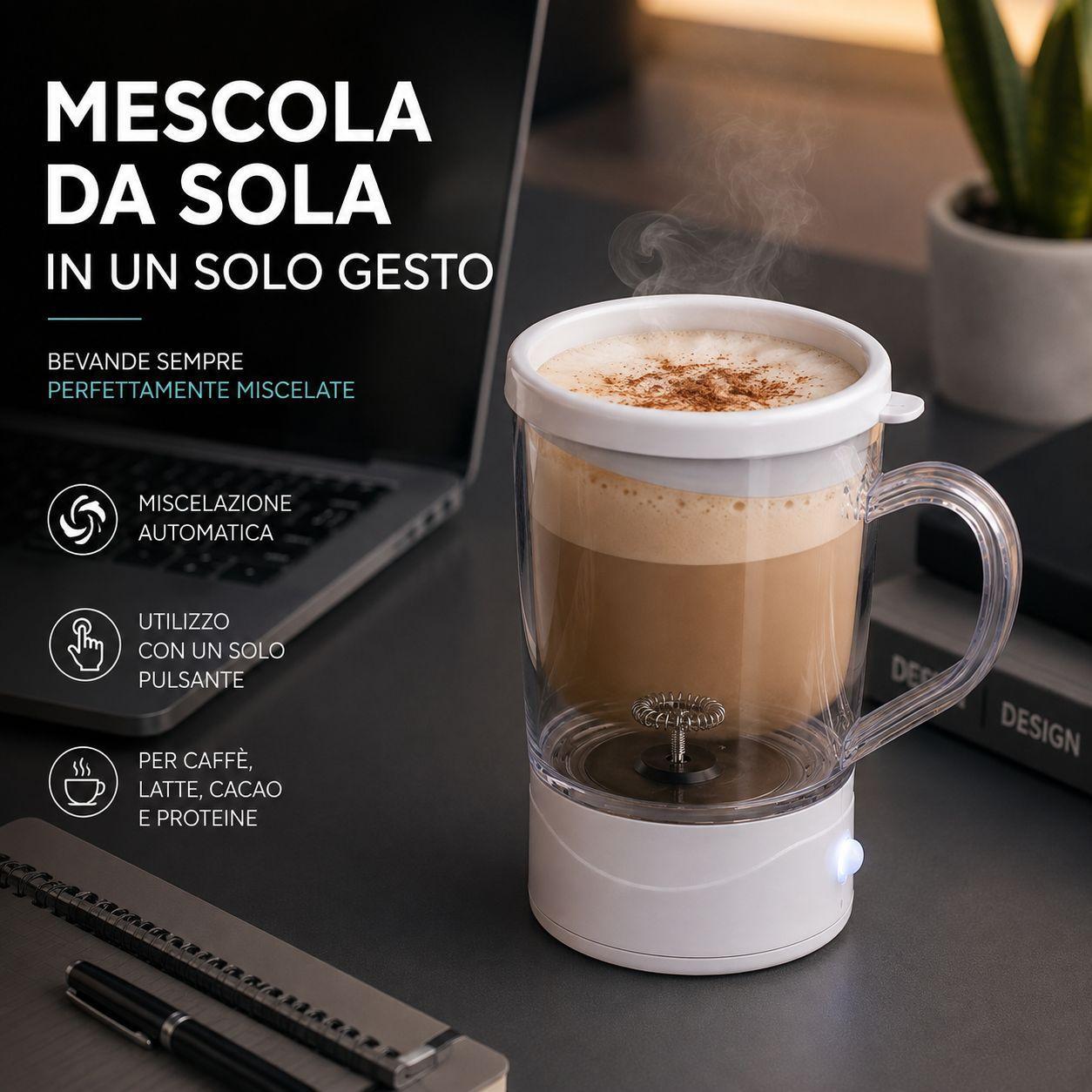  cappuccinatore elettrico con mini frusta in acciaio inox - foto 2