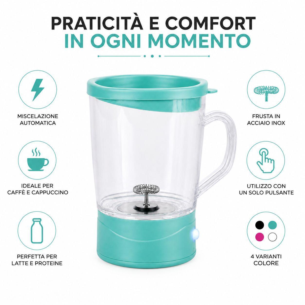  cappuccinatore elettrico con mini frusta in acciaio inox - foto 3