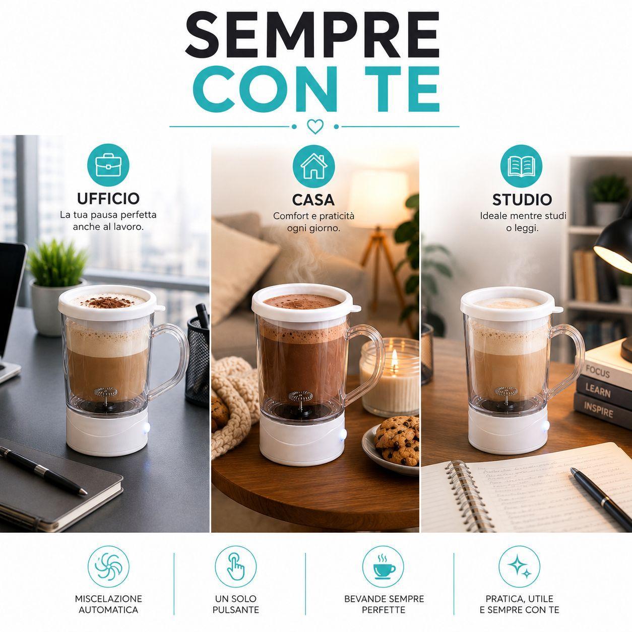  cappuccinatore elettrico con mini frusta in acciaio inox - foto 5