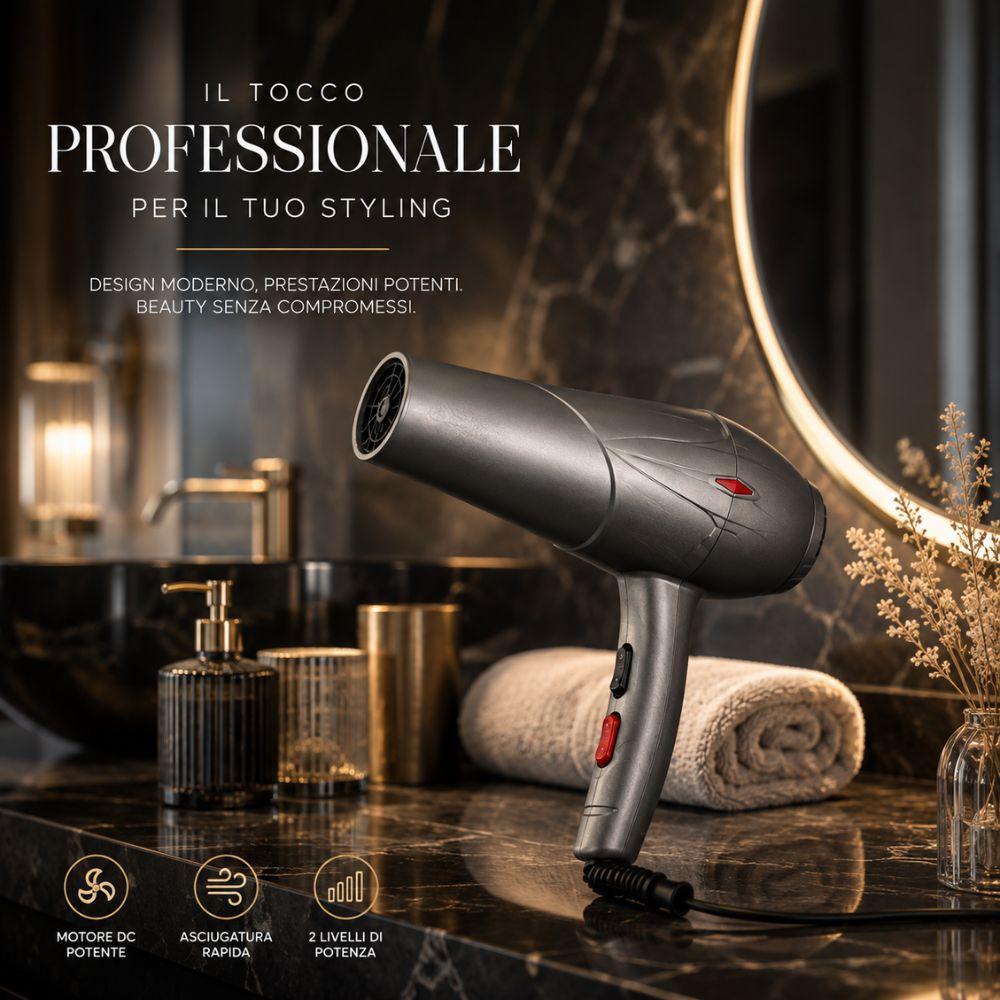  asciugacapelli professionale con motore dc 2 livelli di potenza e concentratore - foto 5