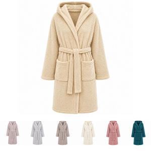 Accappatoio unisex con cappuccio cintura e tasche