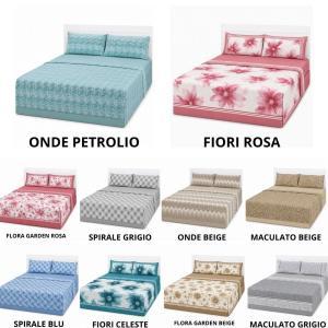 Completo letto matrimoniale  lenzuola con federe coordinate