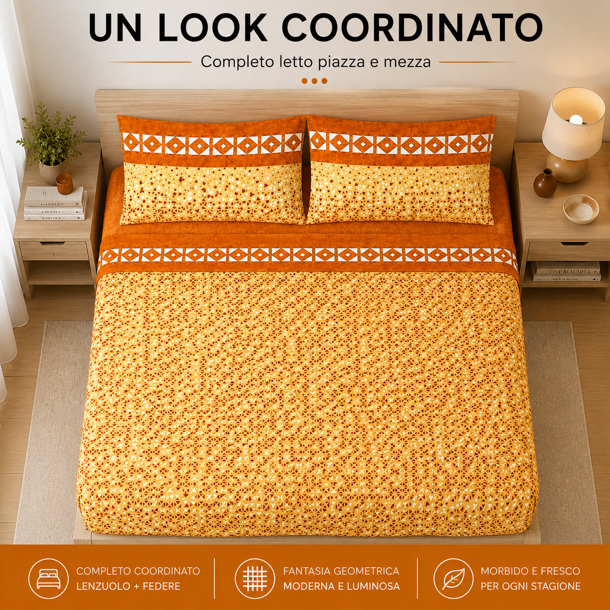 completo letto una piazza e mezzo lenzuolo sopra sotto con angoli e federe - foto 5 completo letto una piazza e mezzo lenzuolo sopra sotto con angoli e federe - foto 5