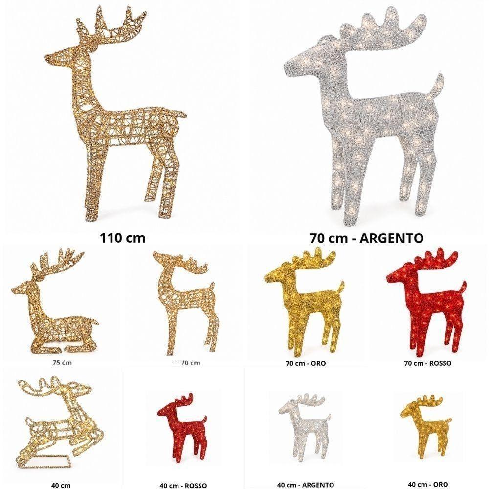  renna luminosa natalizia led 3d decorazione di natale in oro argento e rosso diverse misure - foto 1