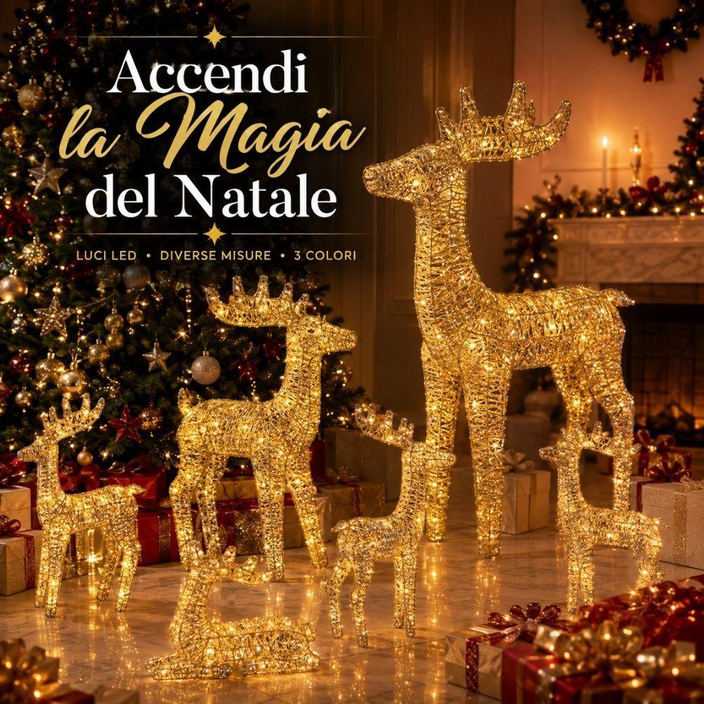  renna luminosa natalizia led 3d decorazione di natale in oro argento e rosso diverse misure - foto 2
