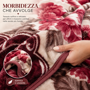 Coperta spagnola matrimoniale morbidissima fantasia floreale