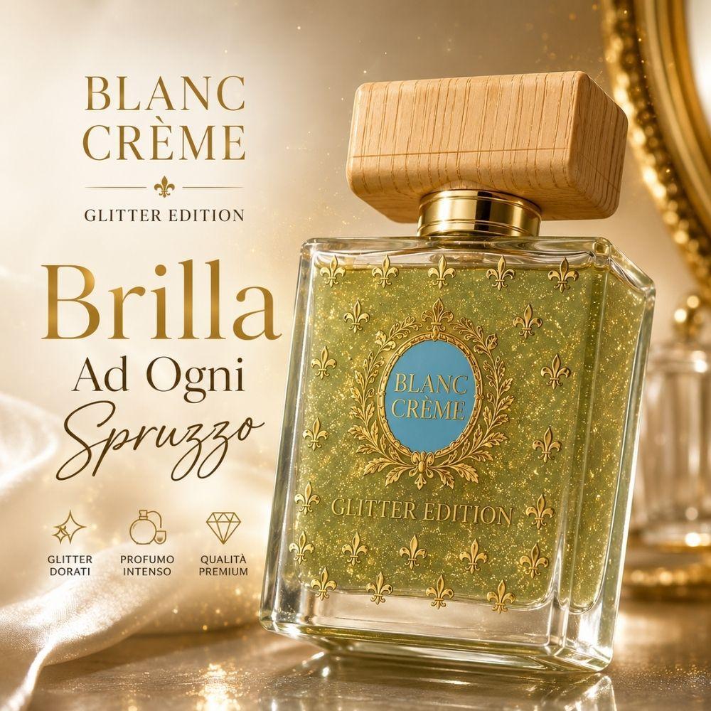 Donna applica il profumo con elementi decorativi dorati attorno