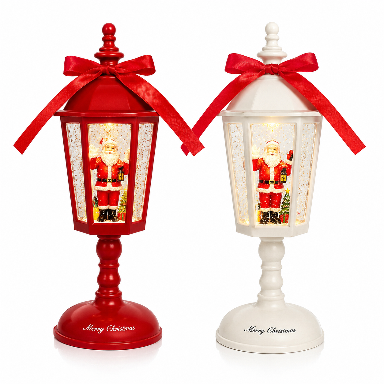 lanterna natalizia christmas santa lamp con babbo natale effetto neve luci led e musica 21 cm - foto 1 lanterna natalizia christmas santa lamp con babbo natale effetto neve luci led e musica 21 cm - foto 1