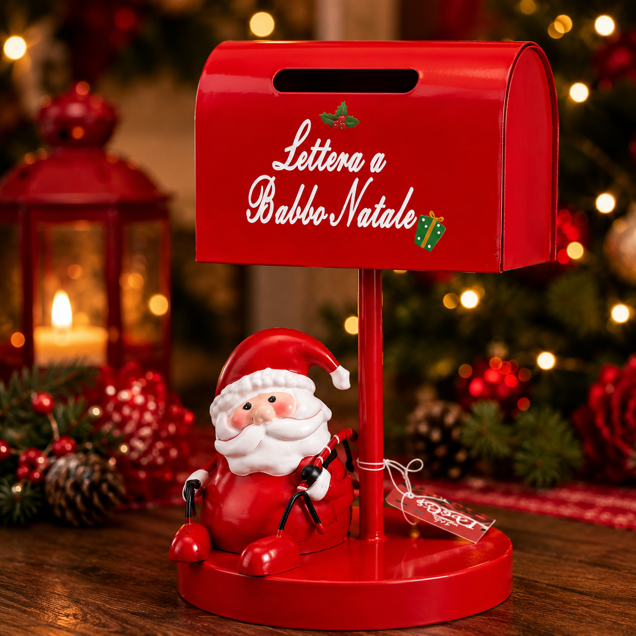 cassetta lettere di babbo natale con babbo natale decorativo – porta letterine natalizio rosso - foto 3 cassetta lettere di babbo natale con babbo natale decorativo – porta letterine natalizio rosso - foto 3