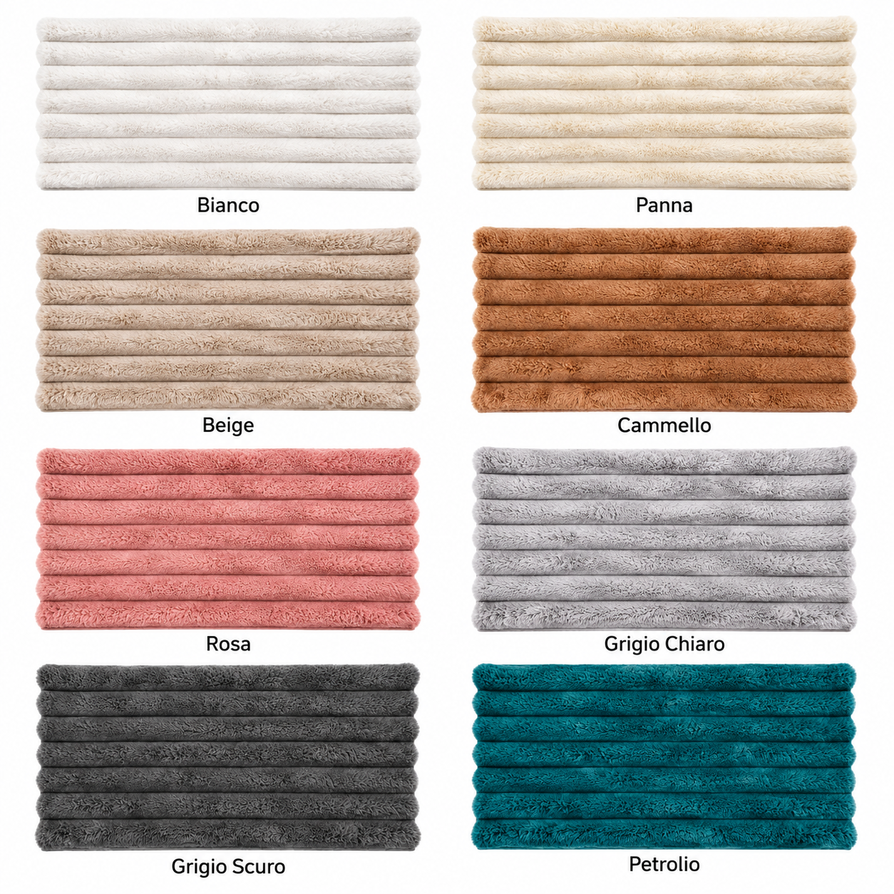  tappeto morbido effetto peluche a righe in rilievo 60x120 e 100x150 cm - foto 1