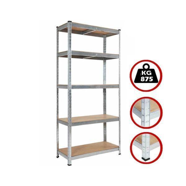  coppia di scaffali a 5 ripiani 90x40x180cm portata 875kg - foto 4