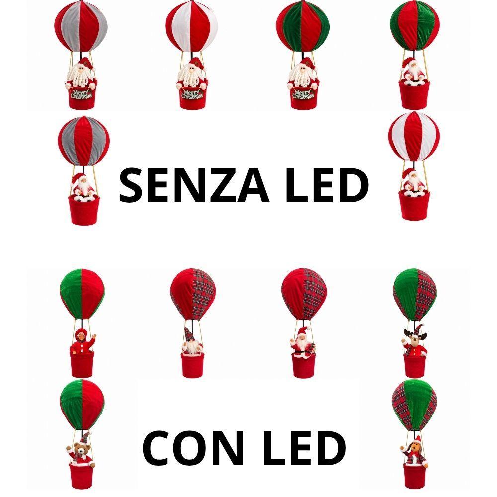  mongolfiera natalizia decorativa con personaggio e luci led - foto 1