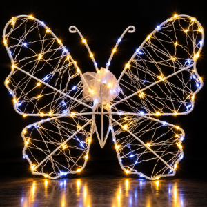 Farfalla luminosa led 3d decorativa con micro luci bianco caldo e freddo  decorazione interno ed esterno